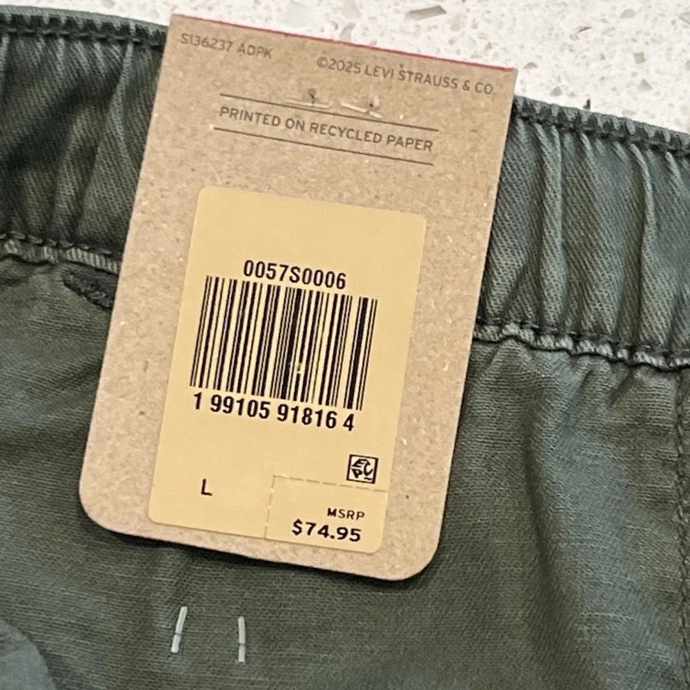 Levi's Easy Relaxed Surplus Fatigue Pants Mens L Linen Blend Elastic Drawstring